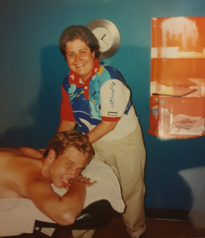 Karen Topp at the 2000 Sydney Olympics massage clinic